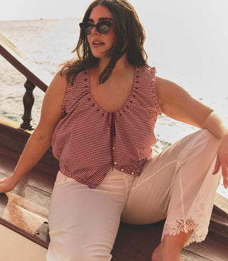 TRAVELER TOP - RED GINGHAM