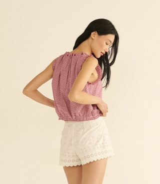 TRAVELER TOP - RED GINGHAM