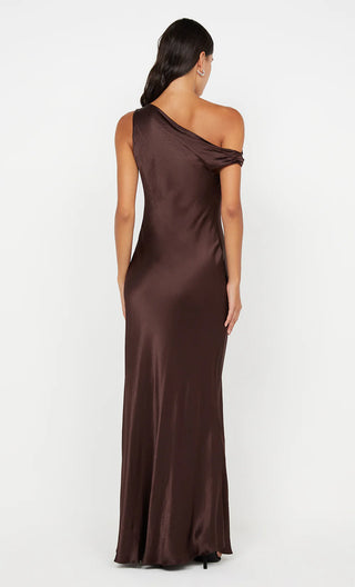 SOL ASYM DRESS - CHOCOLATE