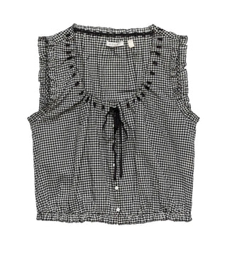 TRAVELLER TOP - BLACK GINGHAM
